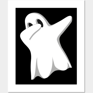 Dabbing Funny Ghost Halloween Posters and Art